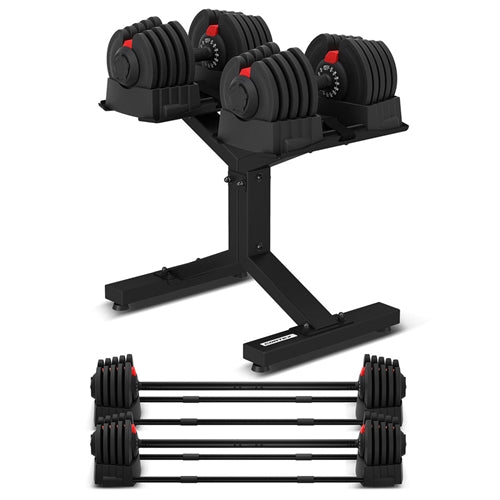 CORTEX Revolock V2 80kg Pair Set Adjustable Steel Dumbbell Barbell All-in-One with Stand