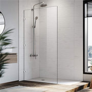 Elegant Showers Walk In Shower Frameless Screen Chrome Hardware Fixed Panel 10mm Toughened Glass