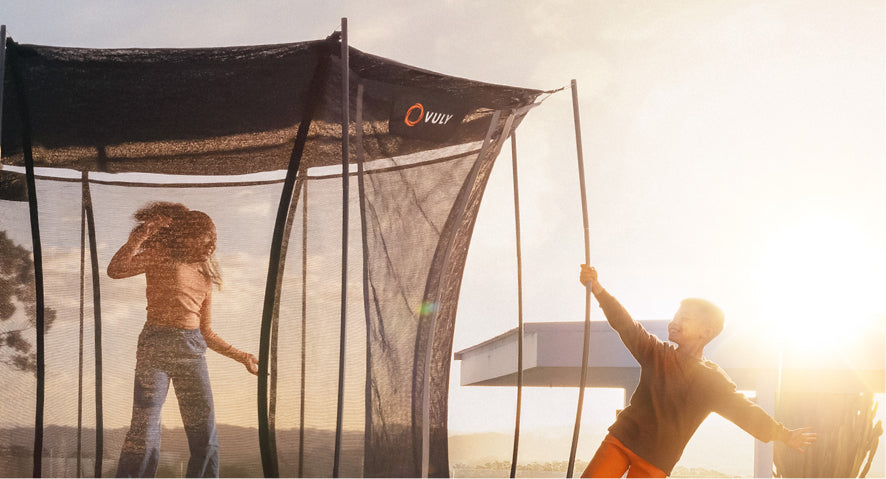 Vuly shade cover on trampoline