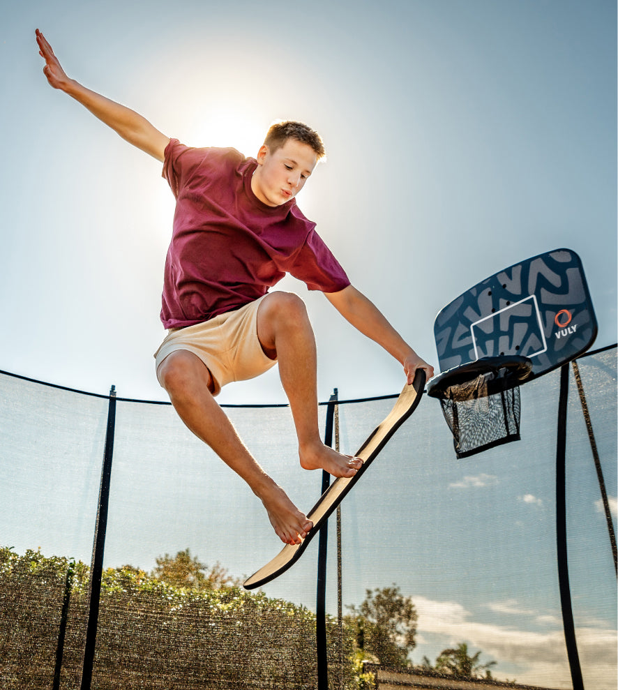 Vuly trampoline deck in use