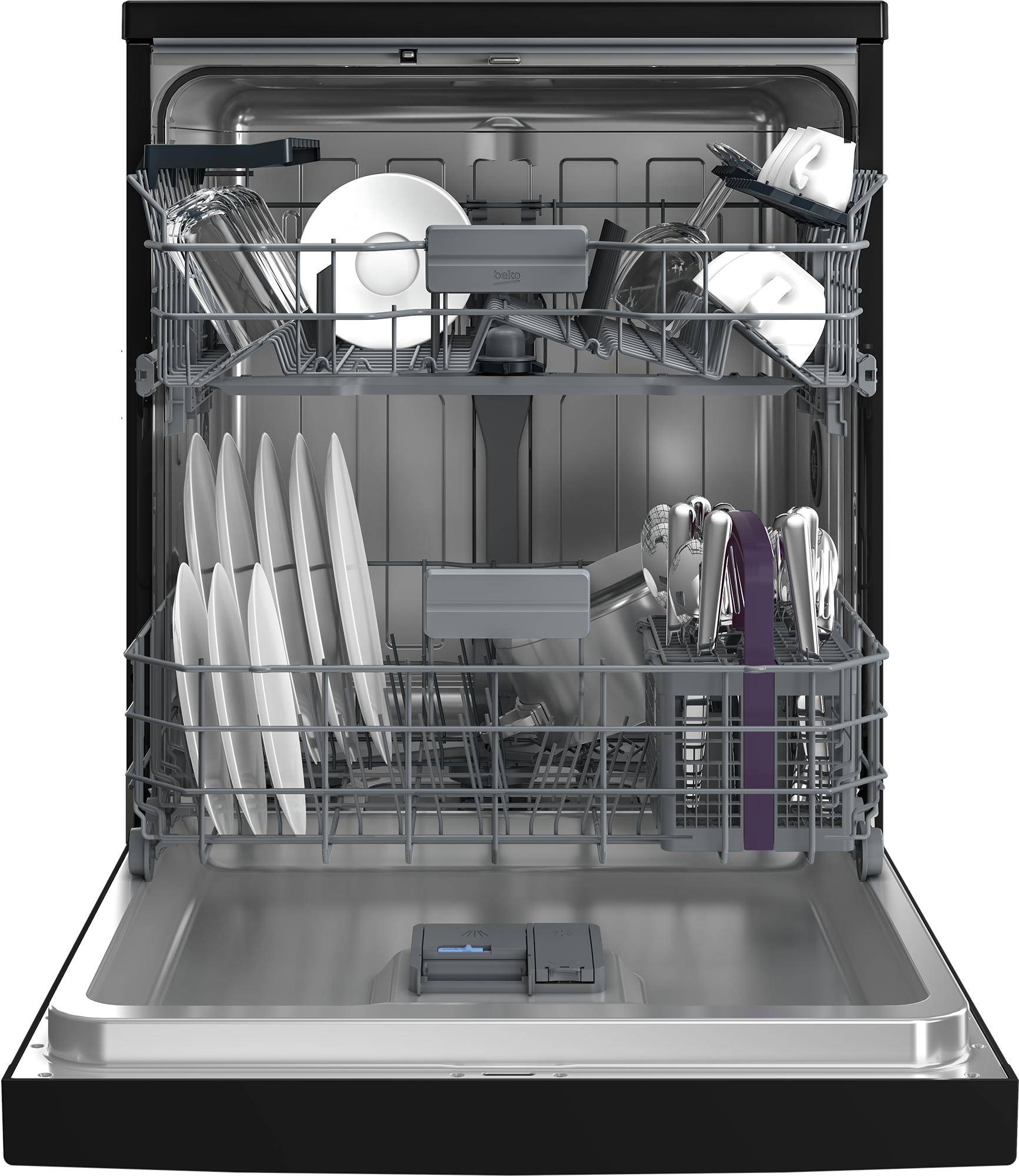 Beko 60cm Freestanding Dishwasher 14 Place Black BDFB1430B