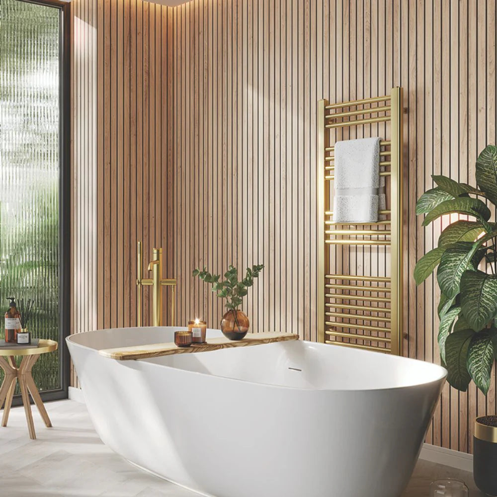 Scandia Light Oak Wet Wall Panel bathroom feature wall